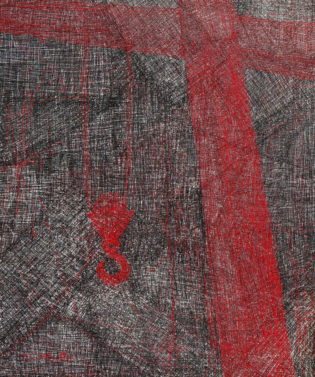 Song Yulin, Eighteen Beats — Great Crane, acrylic on canvas, 180 × 150 cm, 2010