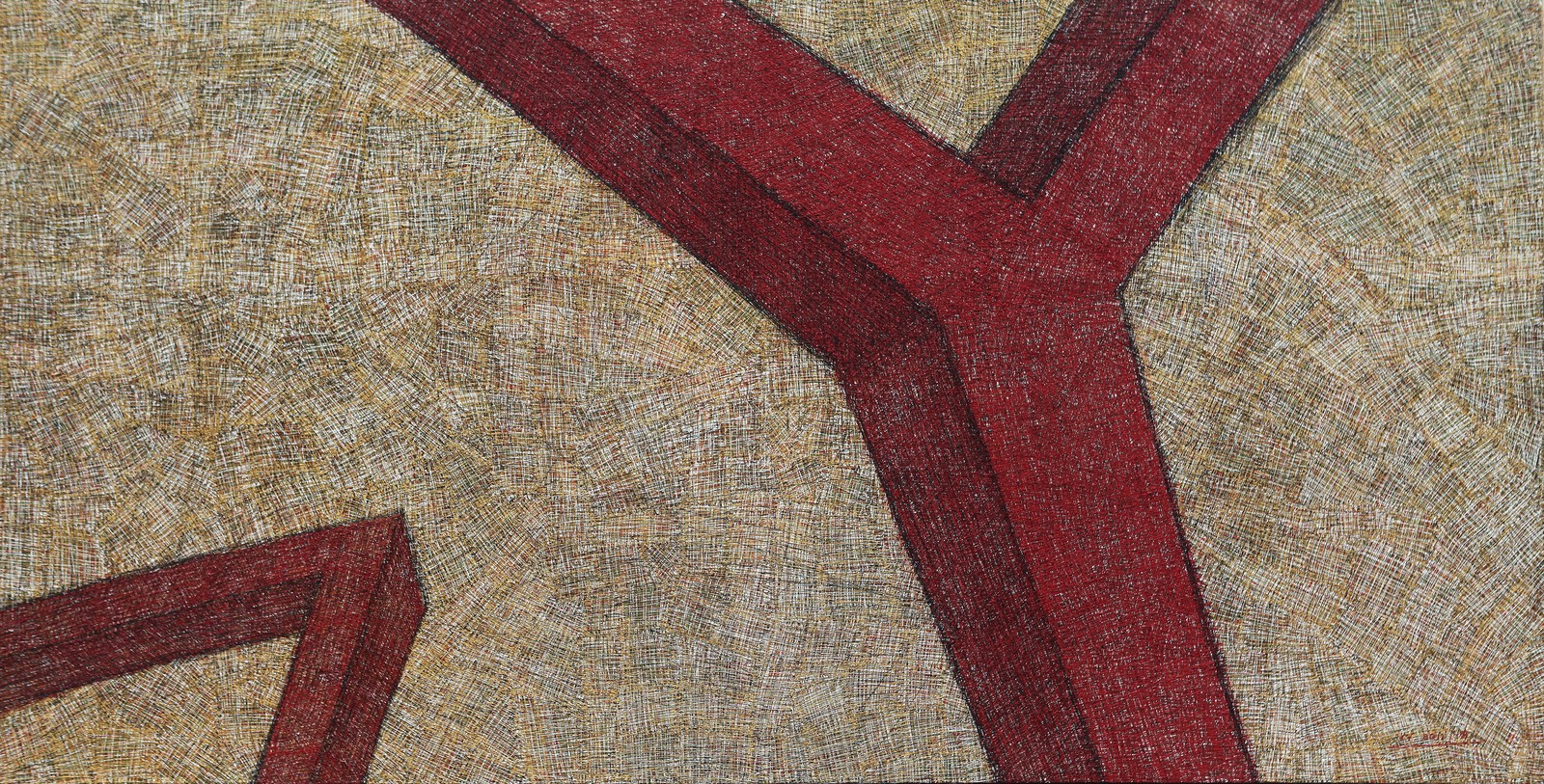 Song Yulin, Eighteen Beats — Light Rail to the Doorstep, acrylic on canvas, 200 × 391 cm, 2010