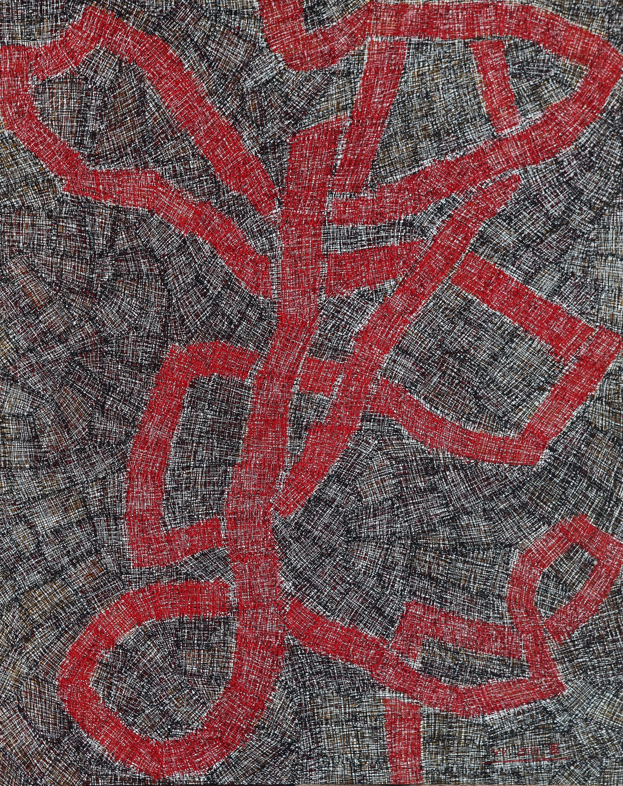 Song Yulin, Eighteen Beats — Tangled High Pressure Hose, acrylic on canvas, 200 × 160 cm, 2010