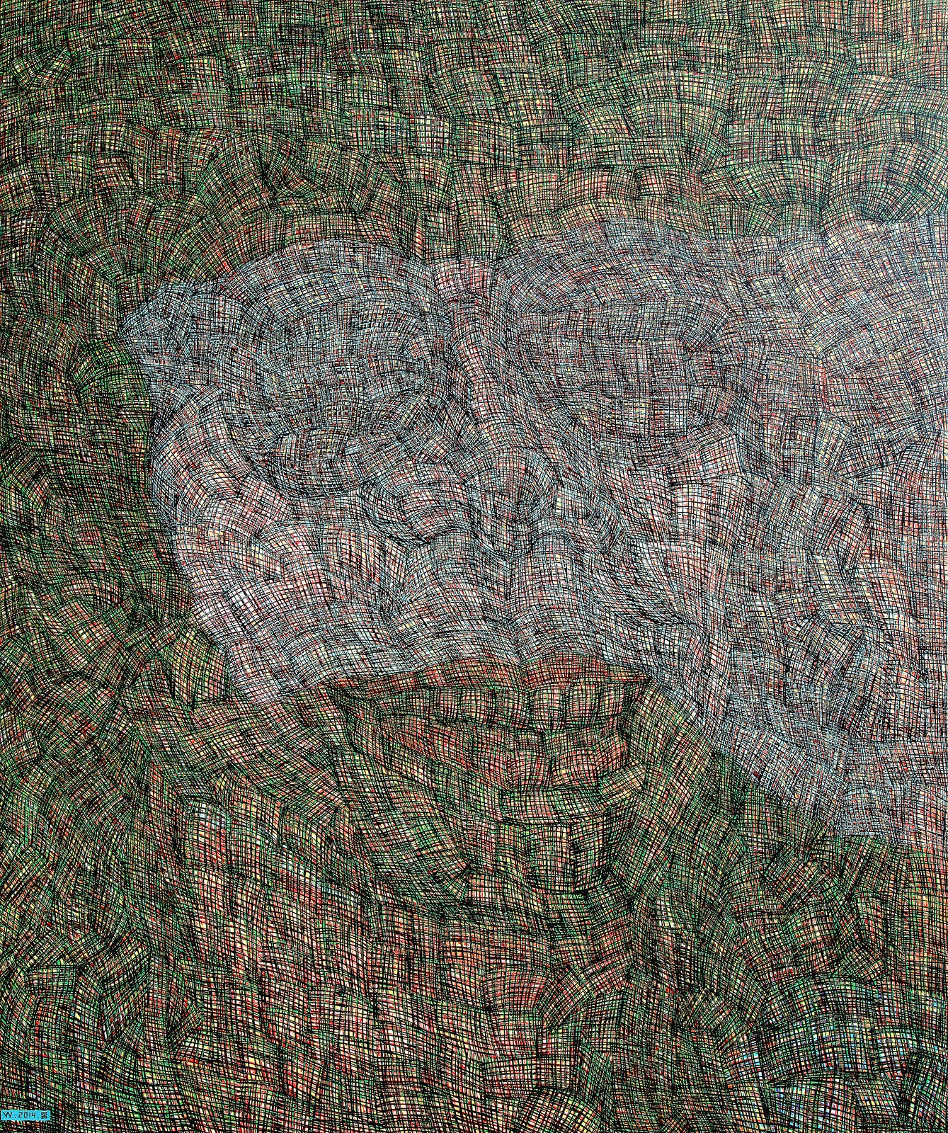 Song Yulin, Formatting — Michael Jackson, acrylic on canvas, 180 × 155 cm, 2015