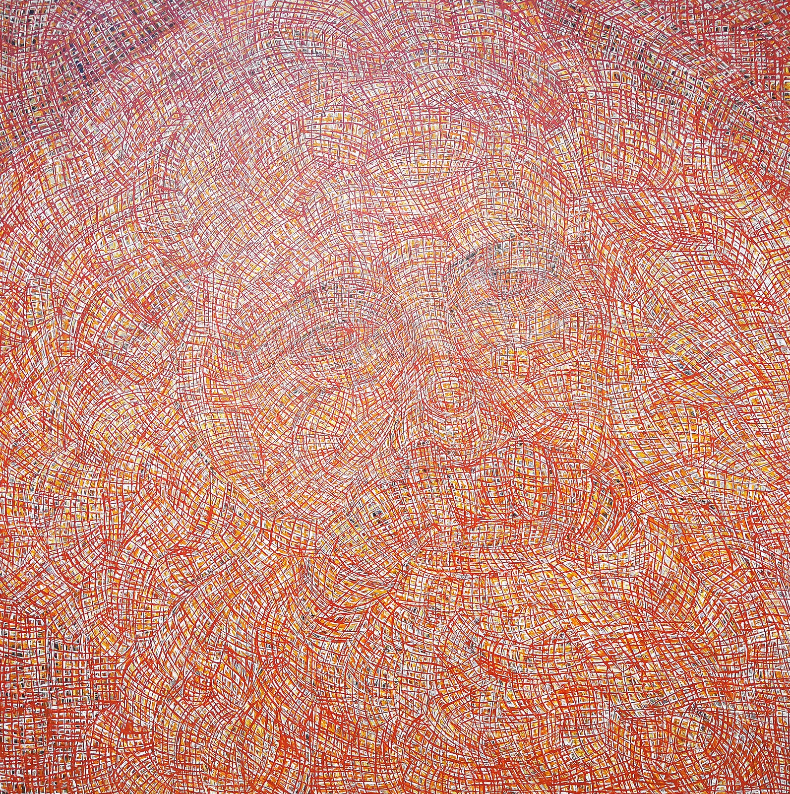 Song Yulin, Formatting — Red Beard, acrylic on canvas, 80 × 80 cm, 2018