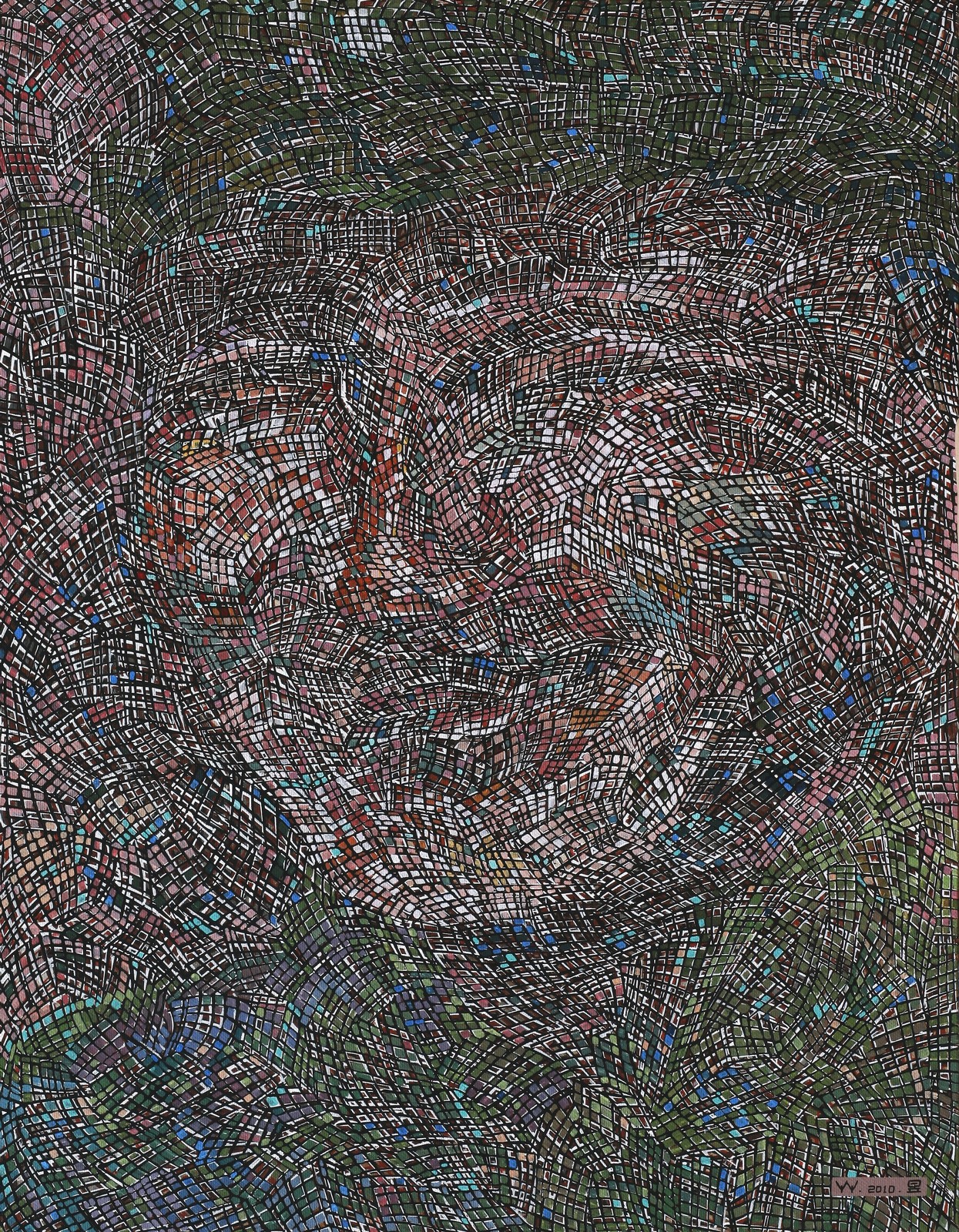 Song Yulin, Formatting — Chiang Kai-shek, acrylic on canvas, 90 × 70 cm, 2010
