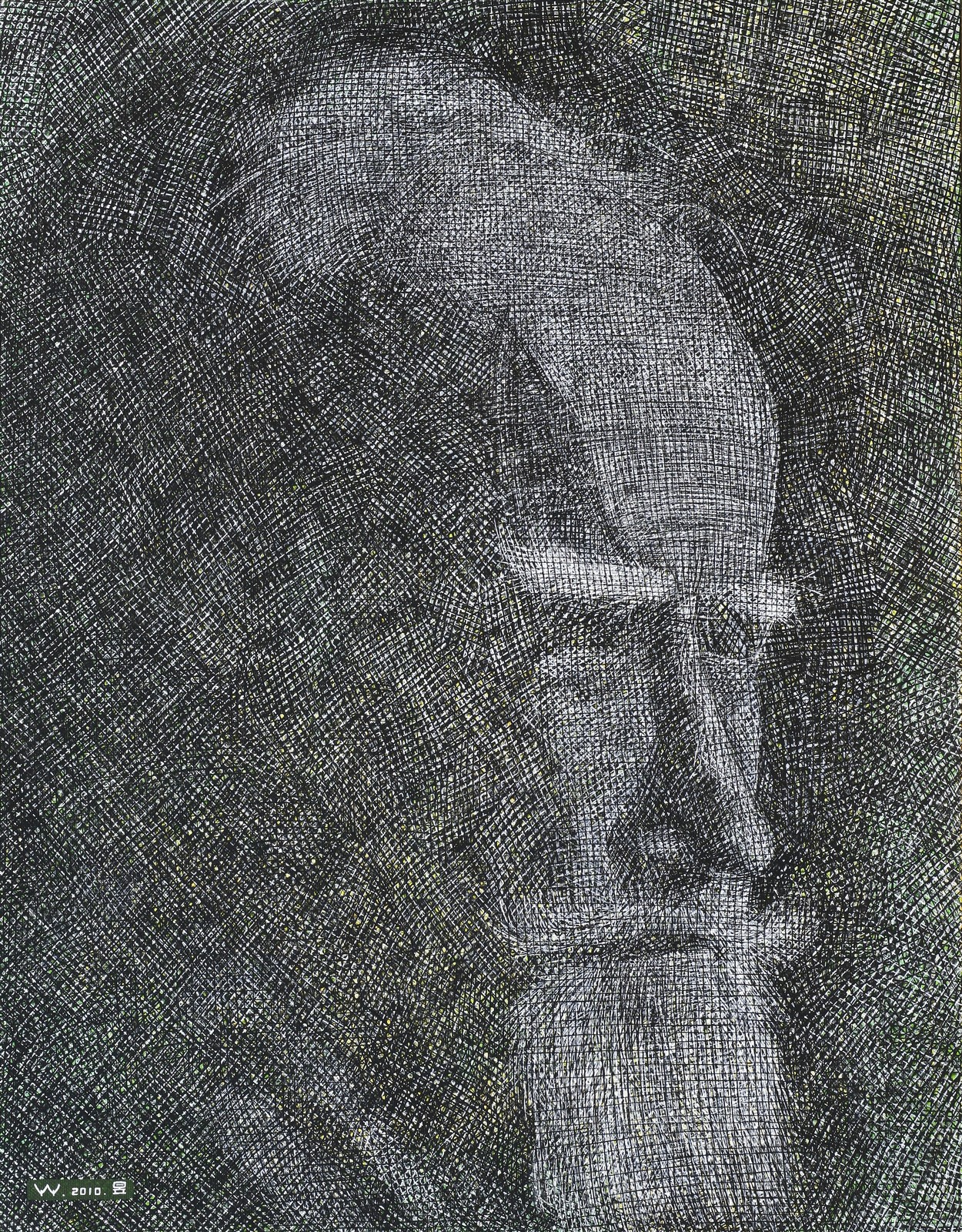 Song Yulin, Formatting — Sage, acrylic on canvas, 90 × 70 cm, 2010
