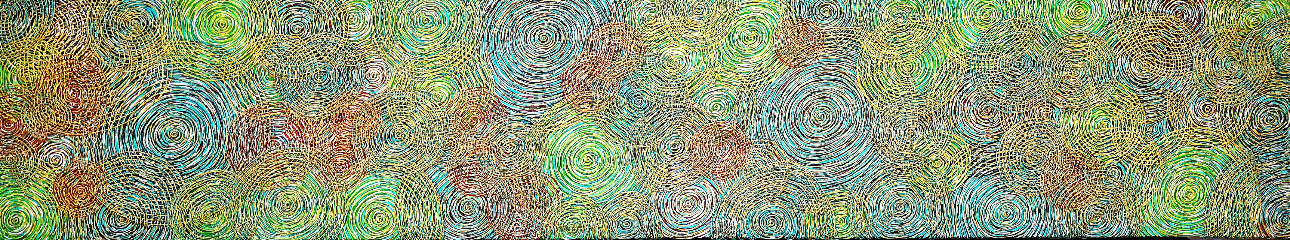 Song Yulin, Time Vortex — Eye Within 1, acrylic on canvas, 30 × 160 cm, 2018