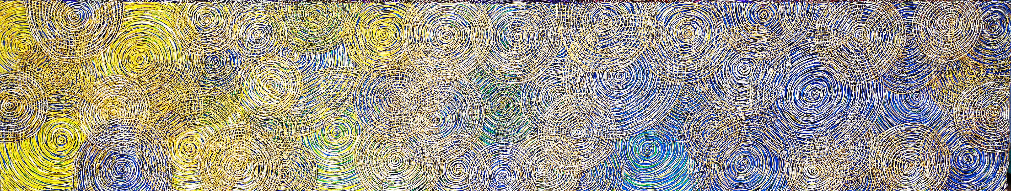 Song Yulin, Time Vortex — Eye Within 4, acrylic on canvas, 30 × 160 cm, 2018