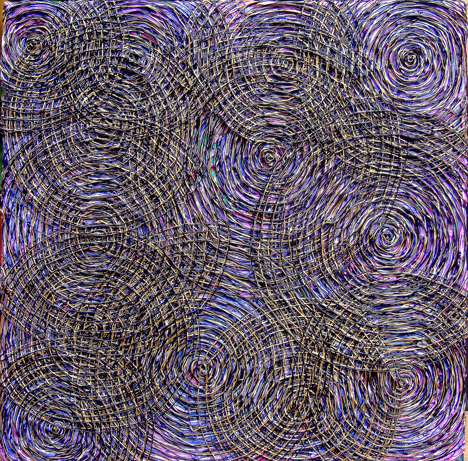 Song Yulin, Time Vortex — Ripples, acrylic on canvas, 30 × 30 cm, 2016