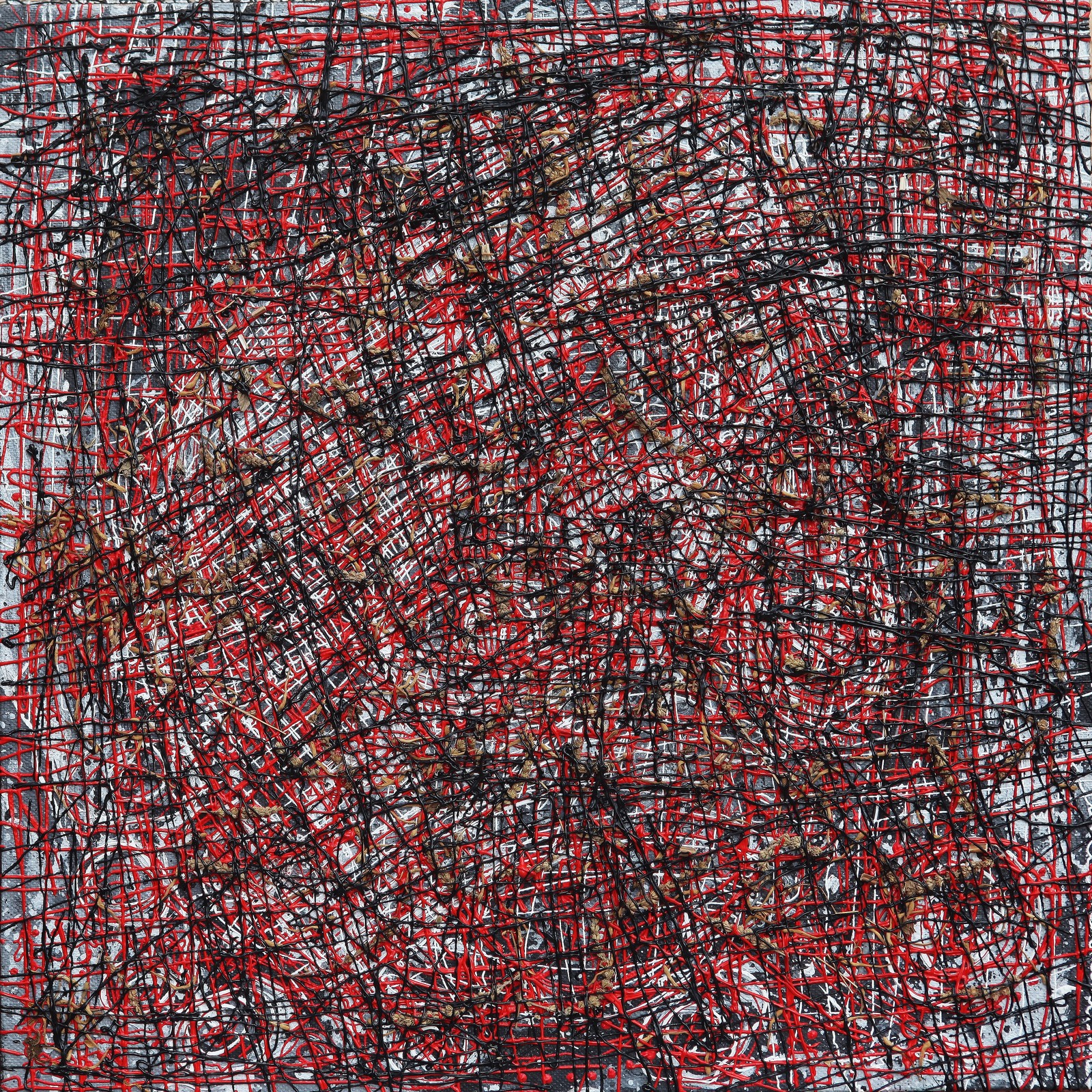 Song Yulin, Time Vortex — Unique Flavor, acrylic on canvas with herbal, 55 × 55 cm, 2010