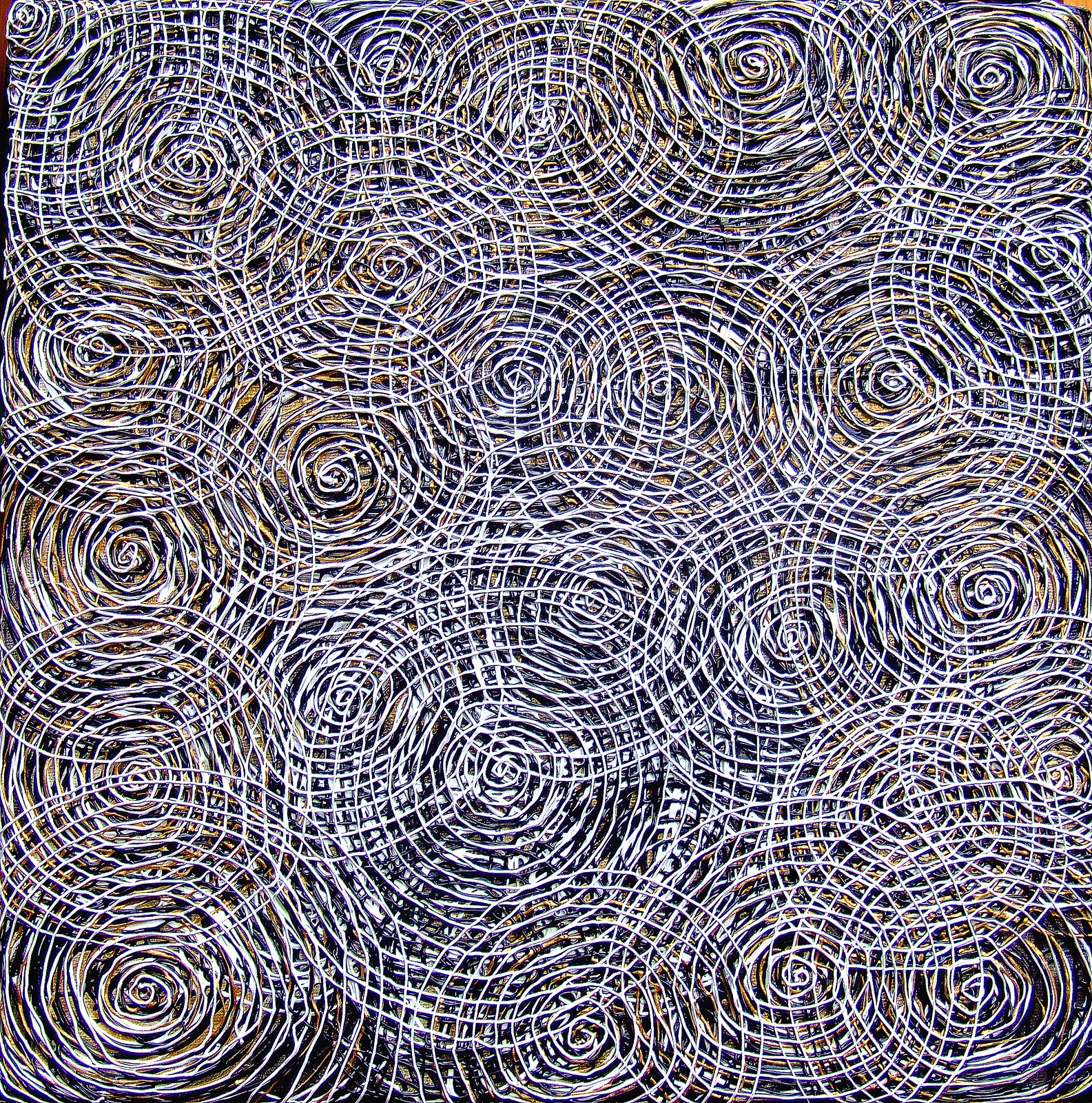 Song Yulin, Time Vortex — White Eye, acrylic on canvas, 30 × 30 cm, 2016