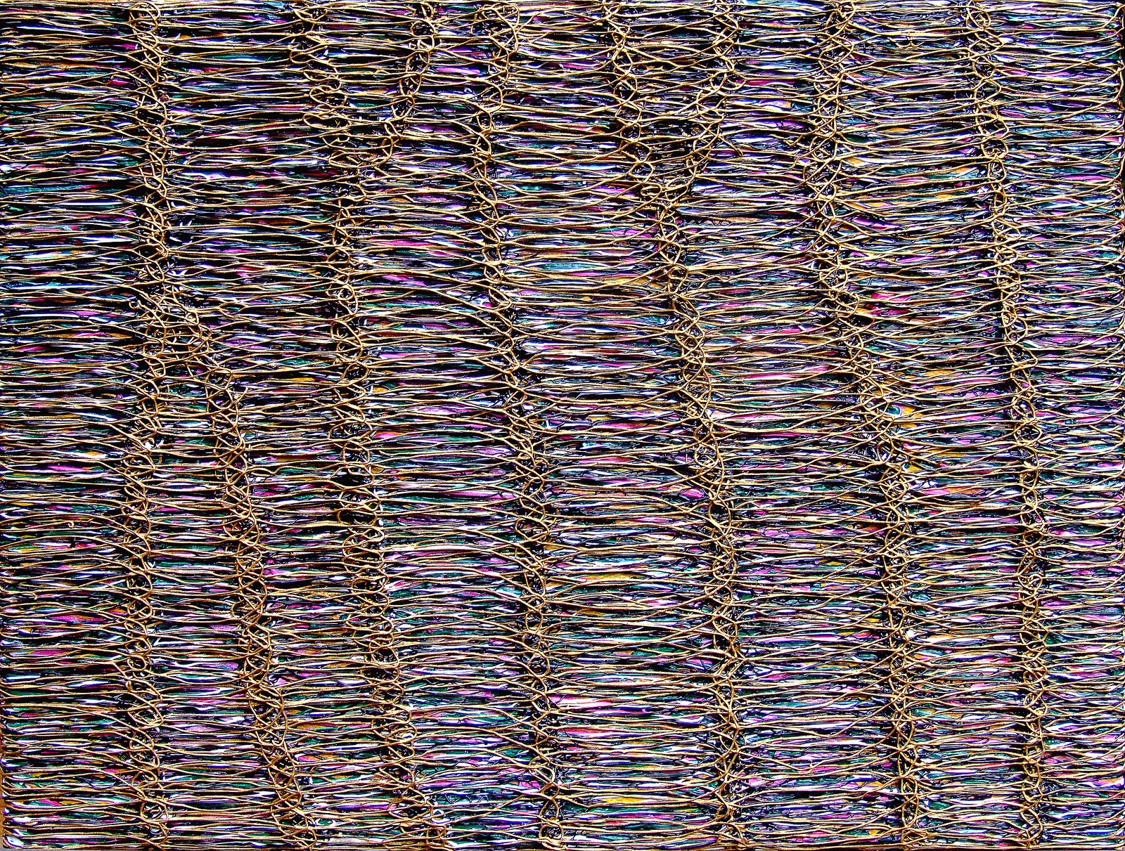Song Yulin, Time Vortex — Years Like Water — Golden Chain, acrylic on canvas, 30 × 40 cm, 2016